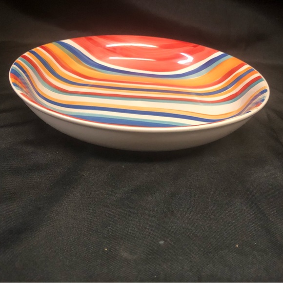 Tabletops Gallery Water Color Red 12-1/2” hand-painted Serving Bowl Large - Picture 2 of 12